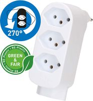 multi adaptateur ADAPT 3+1x type 13 blanc rotatif Green+Fair