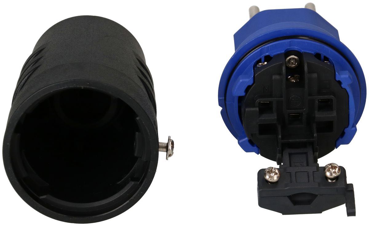 fiche type 13 3 pôles noir/bleu IP55
