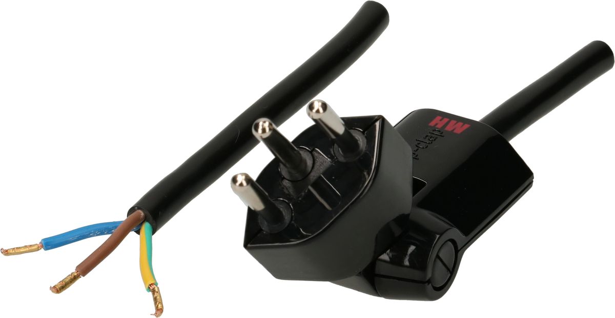 Cable cordset Clip-Clap H05VV-F3G1.0mm2 black