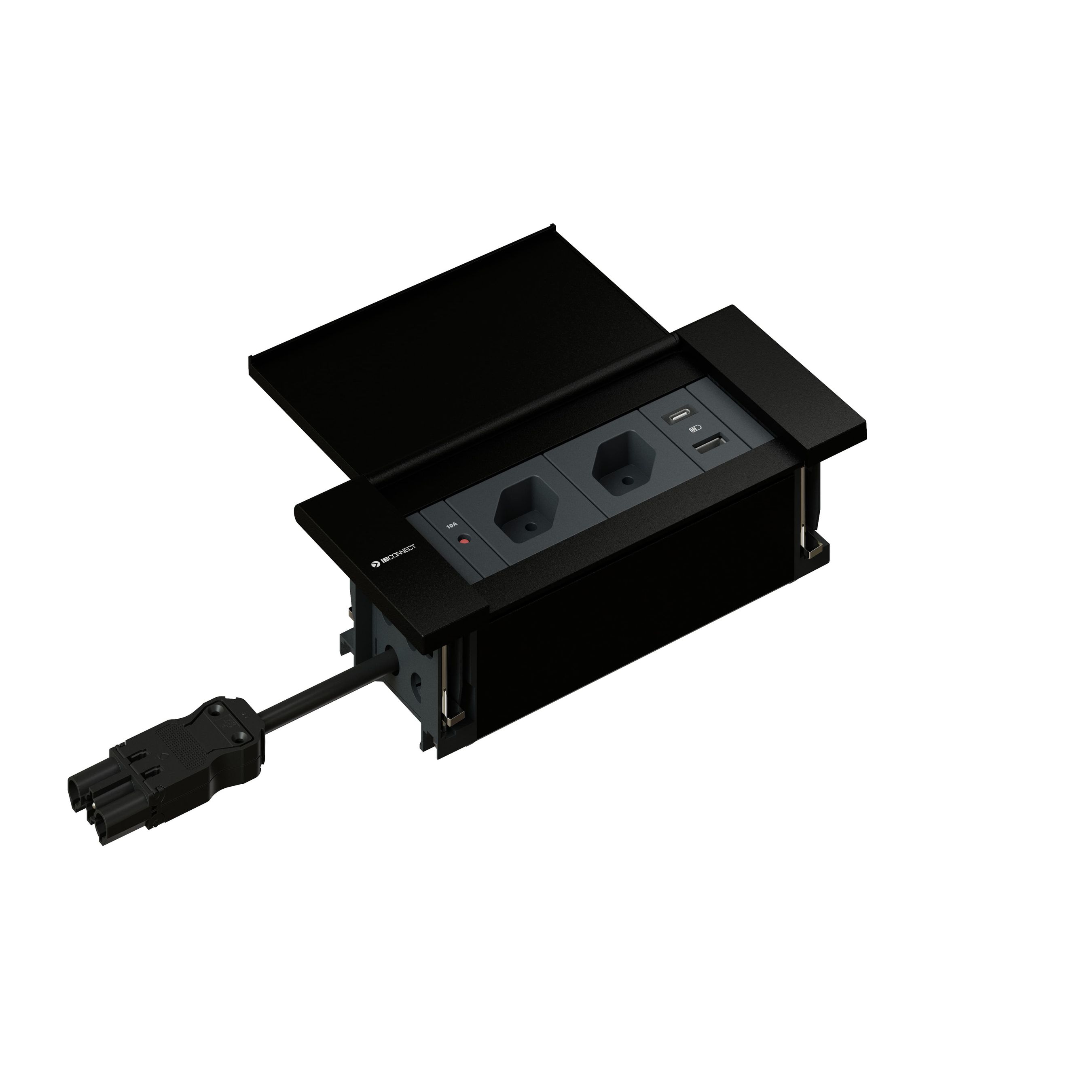 NEXO Steckdoseneinheit schwarz 2x Typ 13 1x USB-A/C