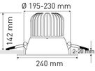 LED-Downlight ATMO 200 DALI2 1-10V bi 3000+4000K 2305lm 60°