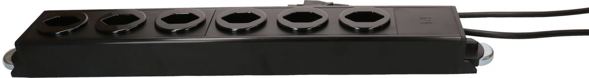 Steckdosenleiste Power Line 6x Typ 13 schwarz/schwarz 1.5m Magnet