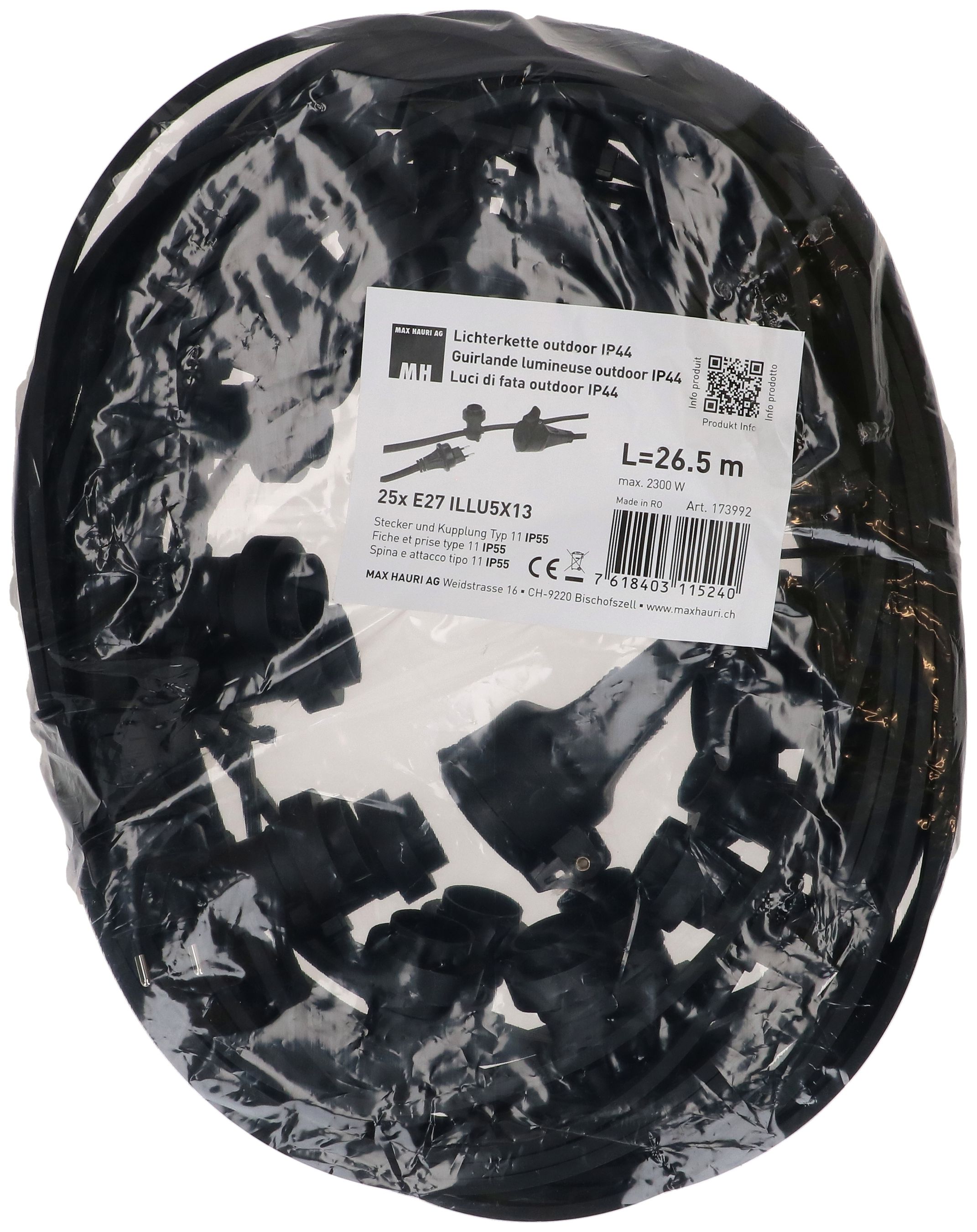 fata luci outdoor 25x E27 ILLU5X13 L=26.5m tipo 11 IP55