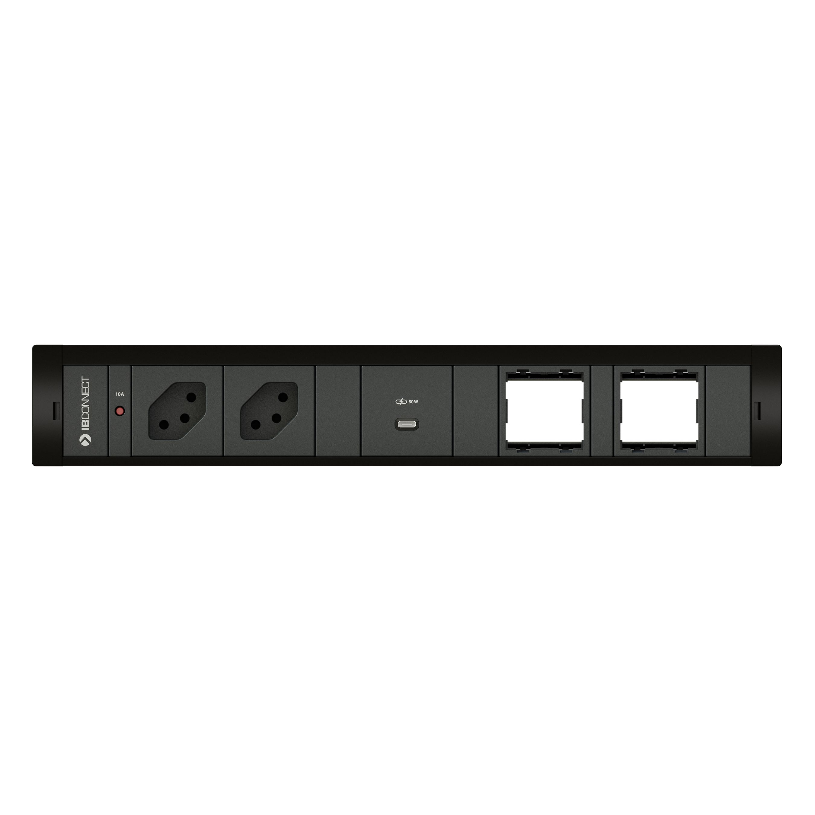 CUBOBOX presa multipla nero L 6 2x tipo 13 1x USB-C 60W 2x vuoto