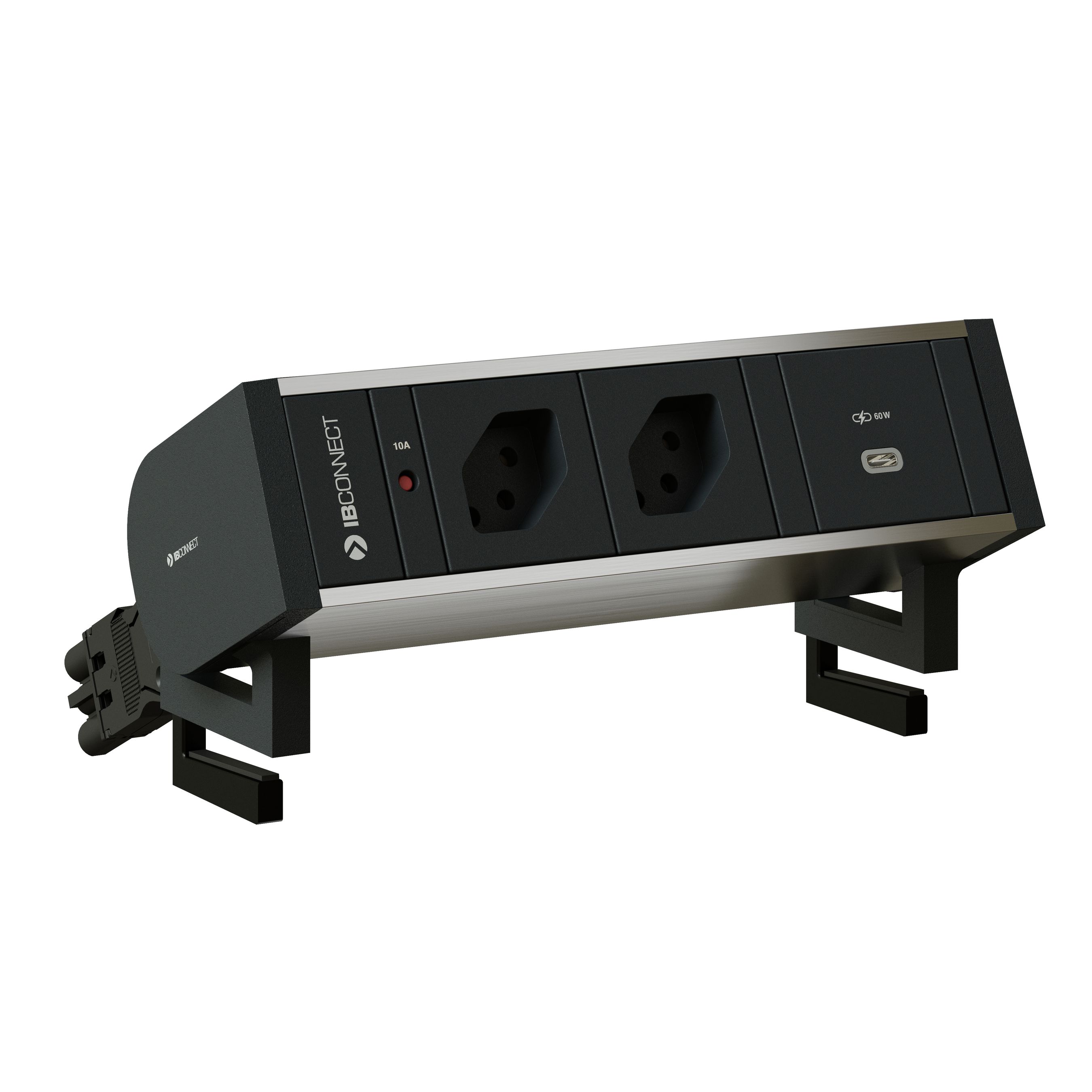SUPRA bloc multiprise anodisé 2x type 13 1x USB-C 60W