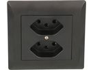 Steckdose 2x Typ 13 Gr.1x1 UP BS Kallysto schwarz