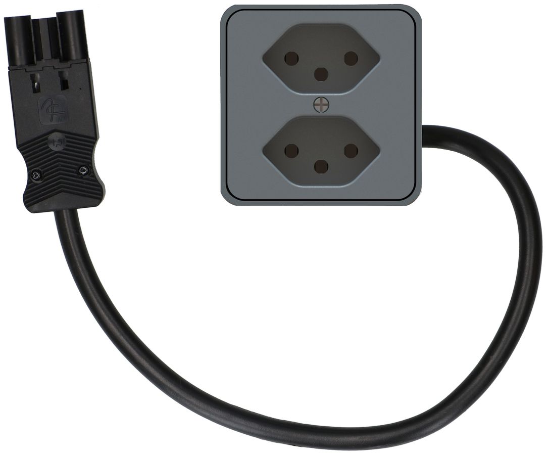 presa aggiuntiva per mobili 2x tipo 13 antracite 0.5m AC166