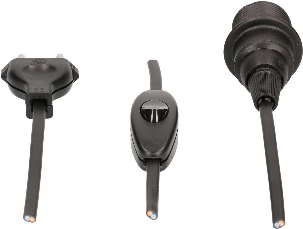 Leuchtengarnitur E14 schwarz L=2.0m