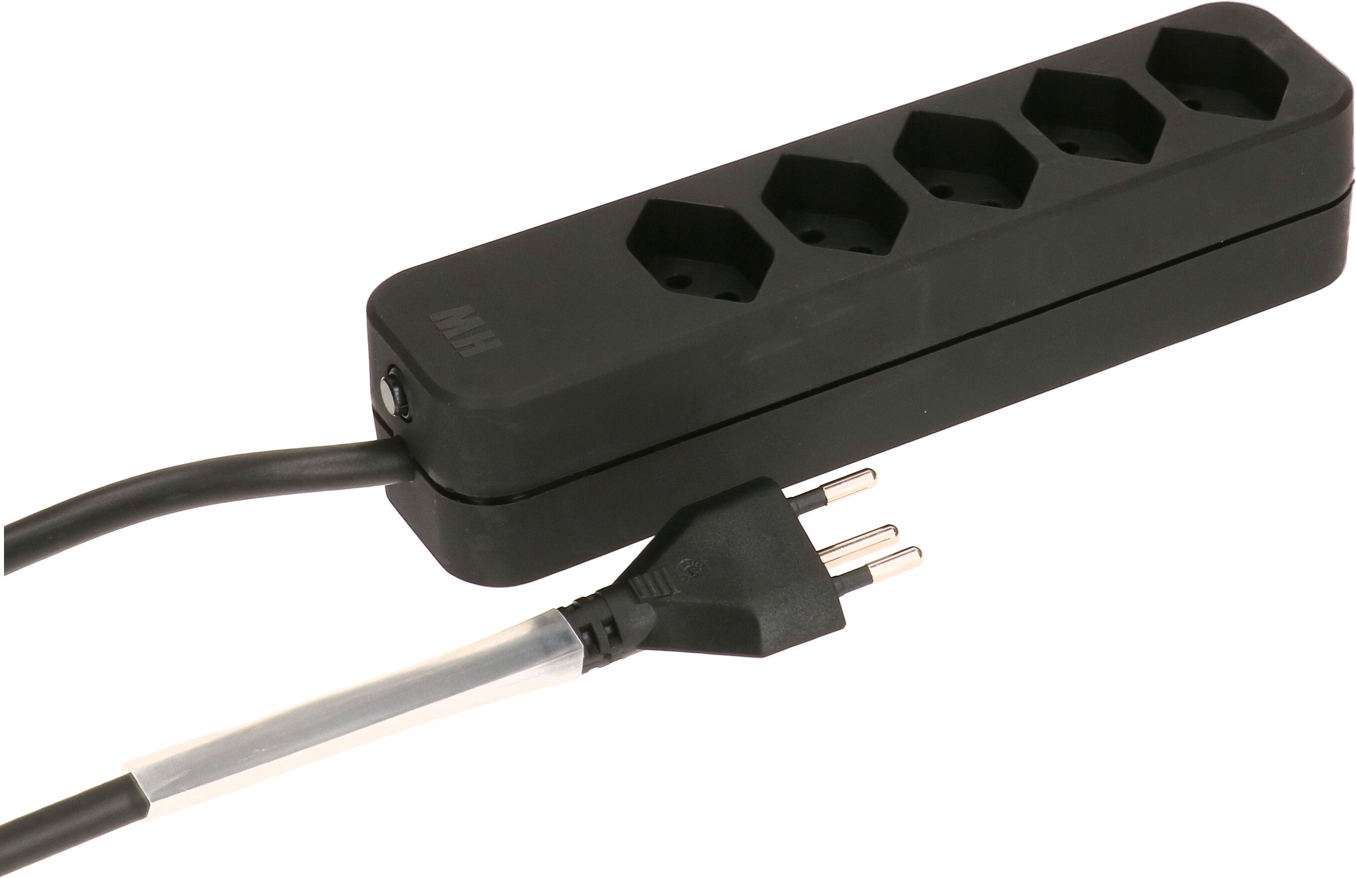 Steckdosenleiste Swiss Line 5x Typ13 schwarz