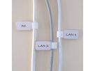 mini attache-câbles en scratch blanc avec étiquette blanc/10 pcs.
