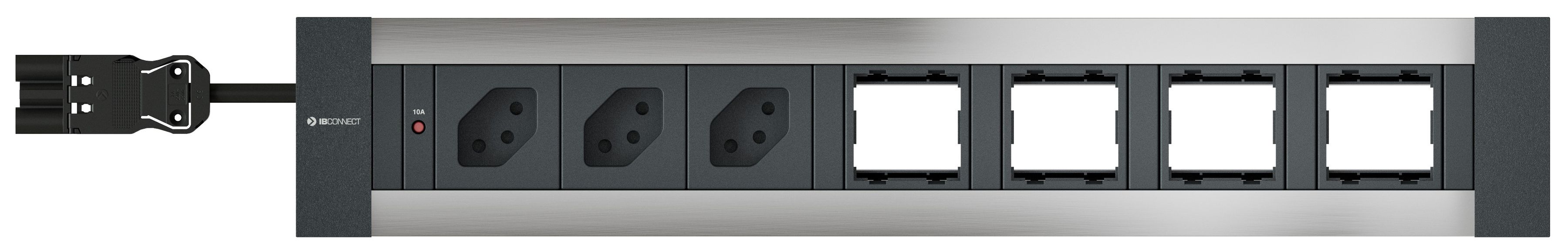 INTRO2.0 Steckdoseneinheit eloxiert 3x Typ 13 4x Leermodul