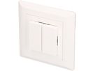 Doppel-Druckschalter Schema3+3 UP Kallysto weiss
