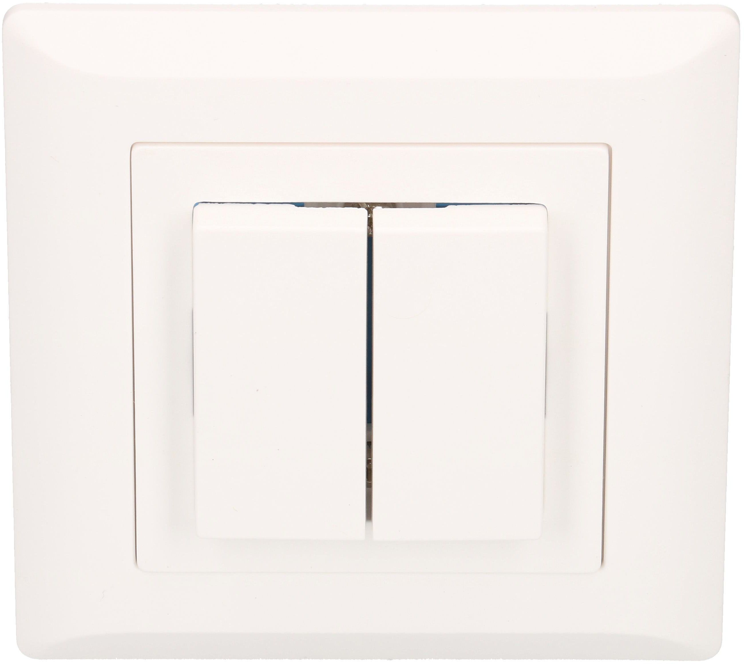 Doppel-Druckschalter Schema3+3 UP Kallysto weiss