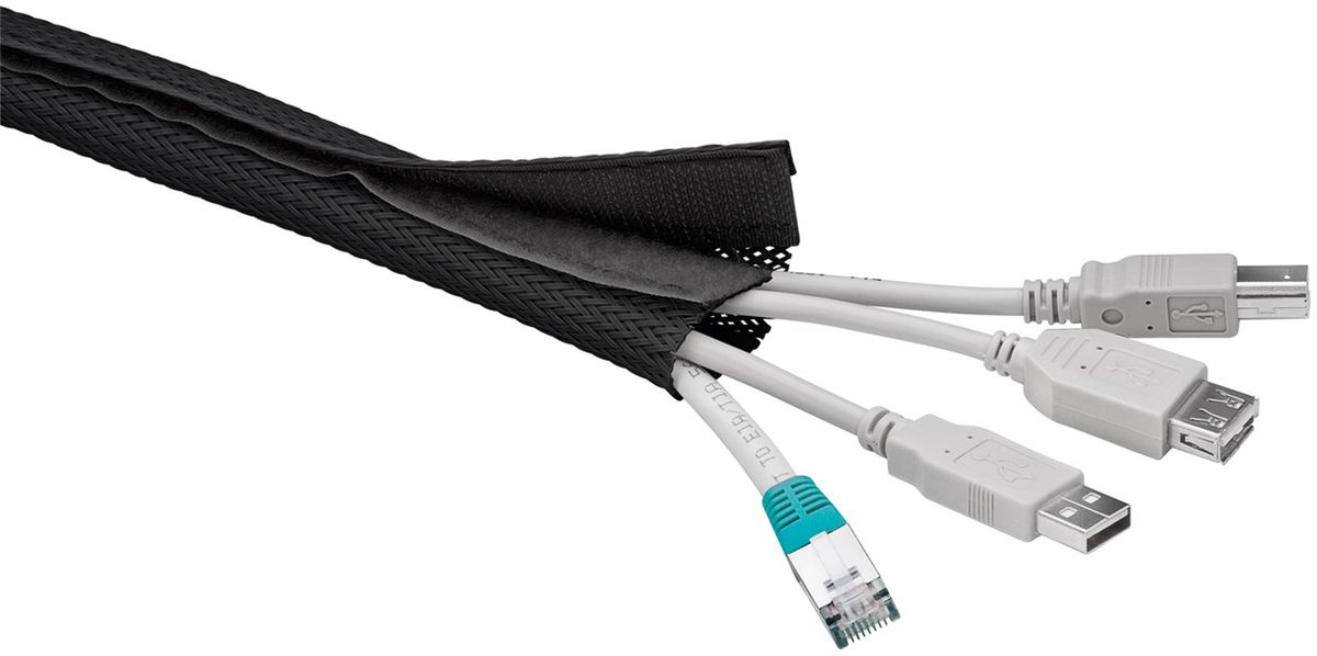 smanchon de câble flexible 1.8m nr avec fermeture autoagrippante