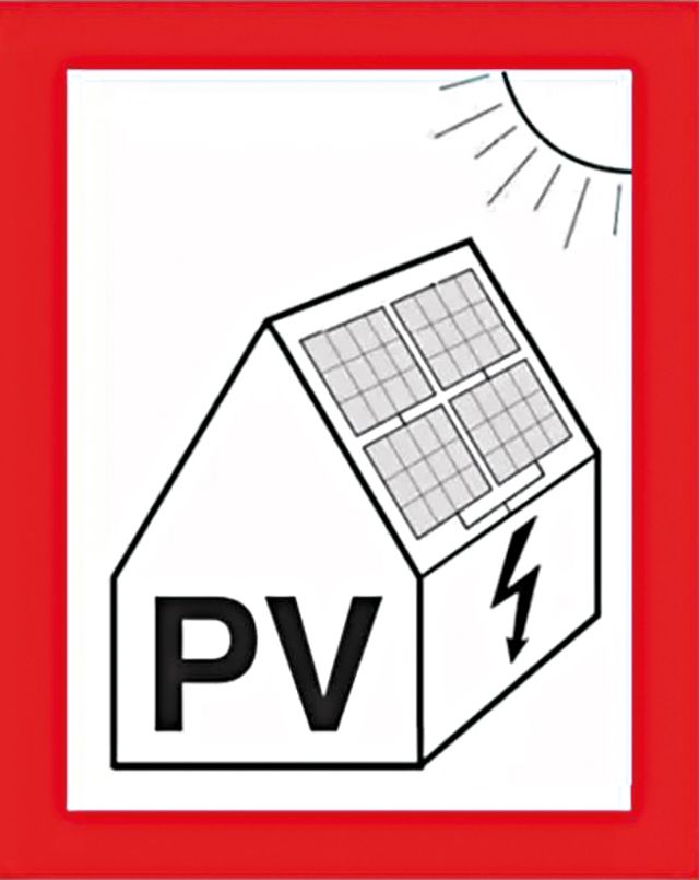 Cartello antincendio (avviso di impianto fotovoltaico)
