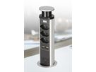 POP-UP Tischsteckdosenleiste / 3x Typ 13 mit BS / 2x USB A 2.4A