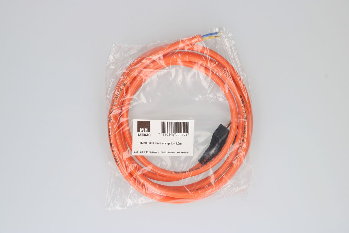 PUR-Netzkabel H07BQ-F3G1.5 3m orange Typ 23