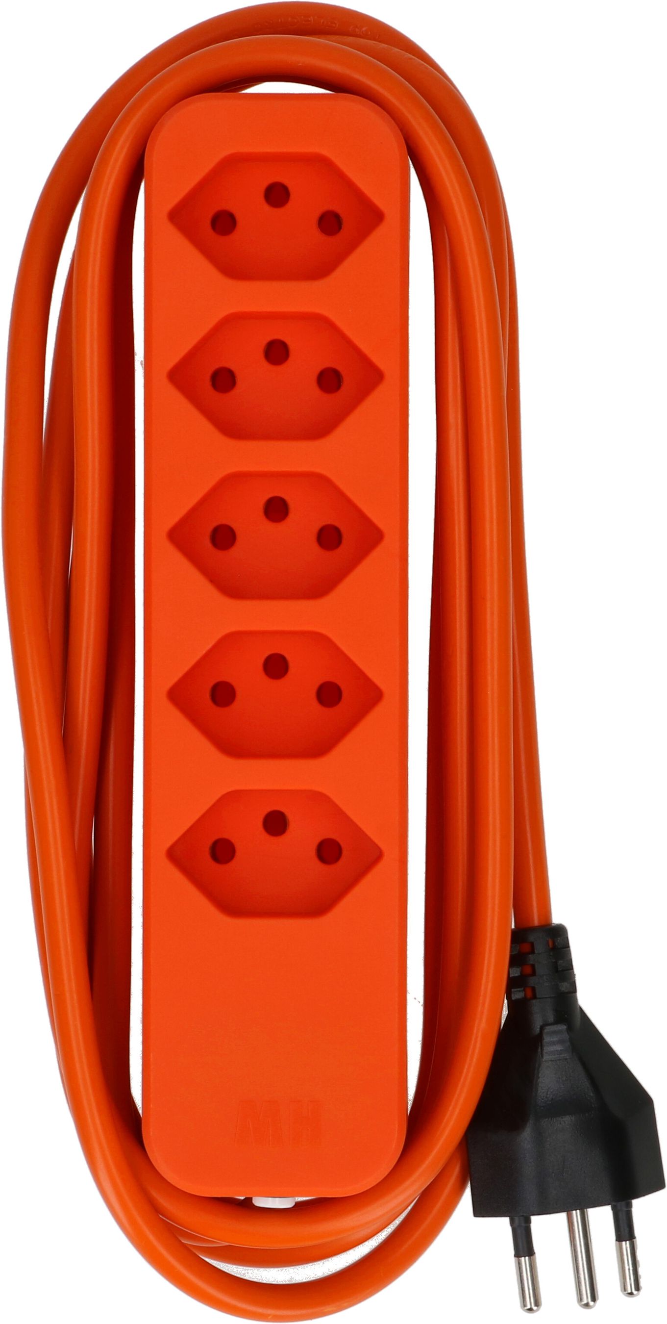 multipresa Swiss Line 5x tipo 13 arancione 2.5m