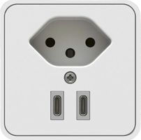 presa aggiuntiva 1x tipo USB C+C 13 compatta bianco
