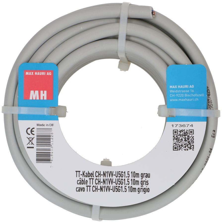 TT-Kabel CH-N1VV-U5G1.5 10m grau