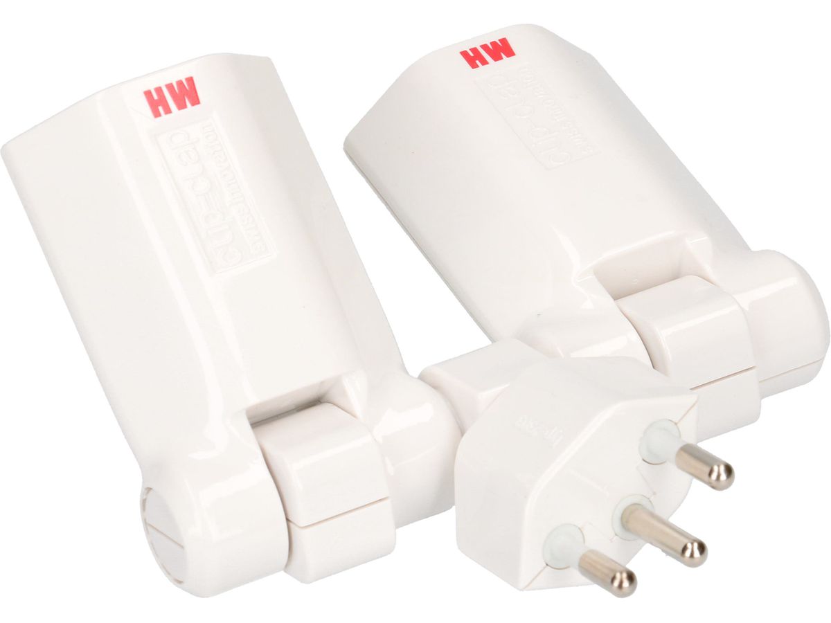 Abzweigstecker clip-clap 2x Typ 13 3-polig weiss BS