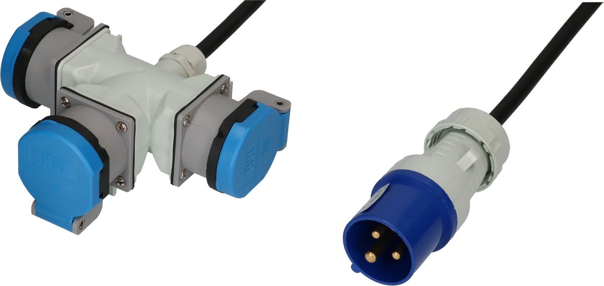 CEE-Verlängerung H07RN-F3G1.5 1.5m schwarz CEE16-3/Typ 23 IP55