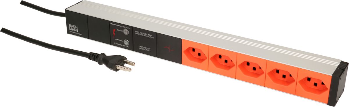 PDU 19 Zoll 5x Typ23 orange 1HE ÜSS/NF