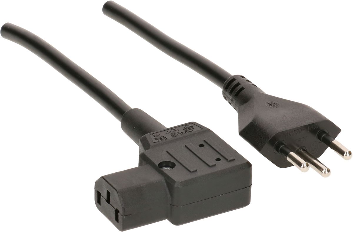 TD-Apparatekabel H05VV-F3G1.0 3m schwarz Typ 12/C13