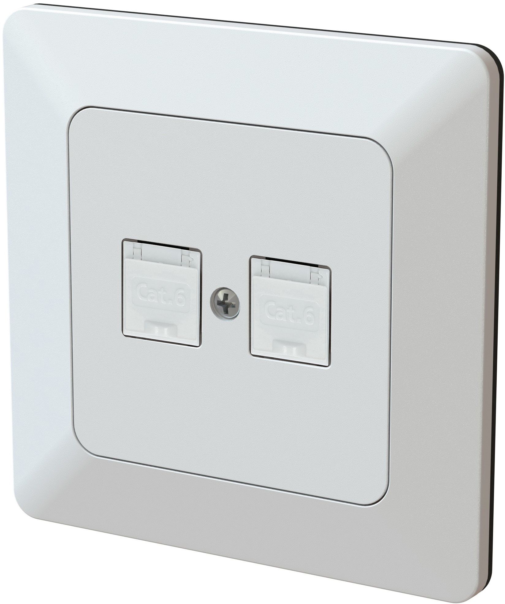 Netzwerkdose 2x RJ45 Kat.6 ungeschirmt UP priamos weiss