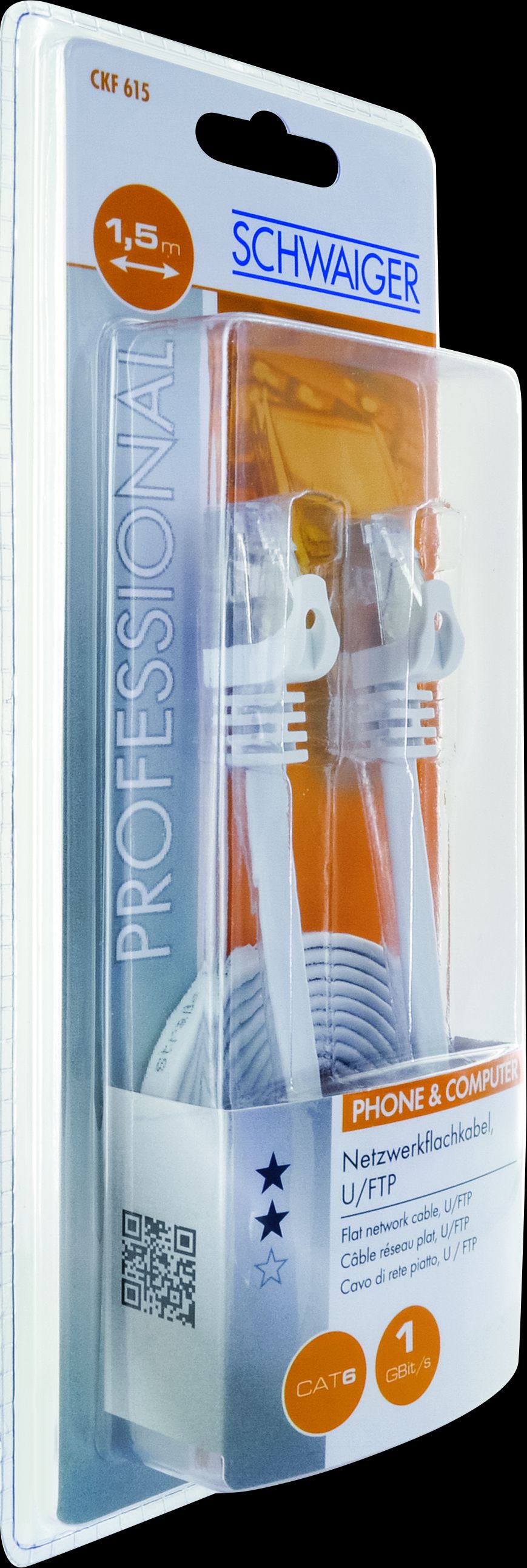 Patchkabel Kat. 6 U/FTP flach 1.5m weiss