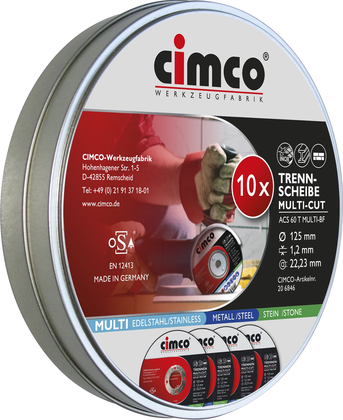 Disques multicut en boîte 10x 125x1.2mm
