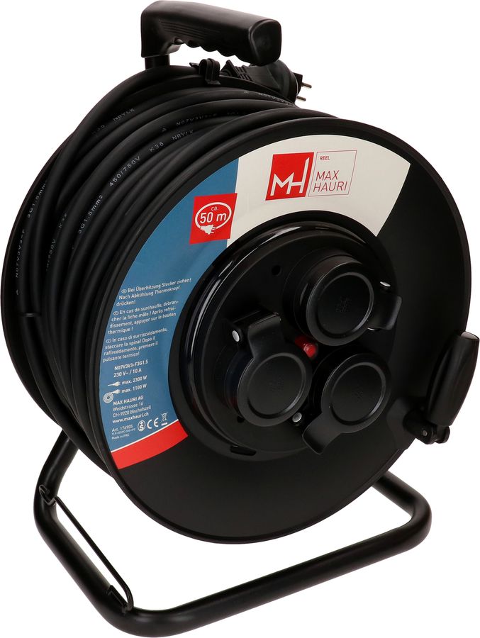 Kabelrolle 3x Typ 13 IP55 50m schwarz