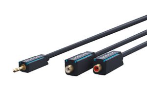 Audio-Y-Adapter-Kabel Klinkenstecker/Cinch-Buchse 0.1m schwarz