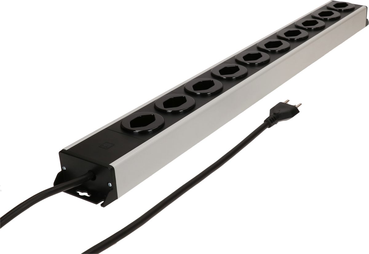 Steckdosenleiste Power Line 10x Typ 23 grau/schwarz 1.5m