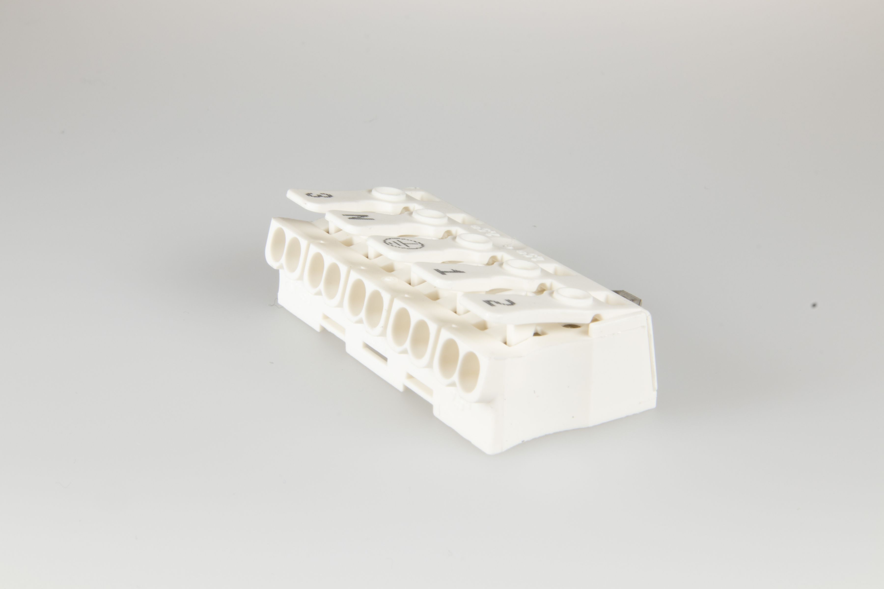Leuchtenklemme LK 980-01/ 5 bedruckt = 3 N Erde 1 2