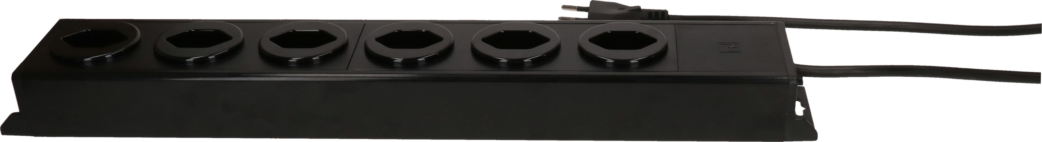 Steckdosenleiste Power Line 6x Typ 13 schwarz/schwarz 1.5m