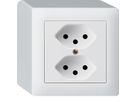 Steckdose 2x Typ 13 AP BS Kallysto weiss