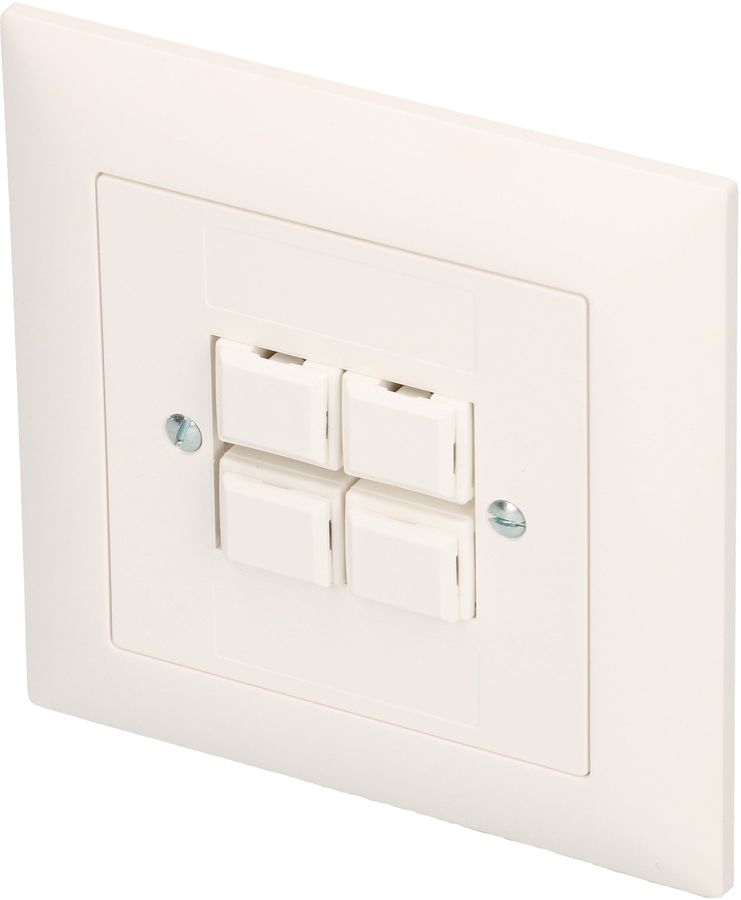 Telefon/Netzwerk 4xRJ45 Kat. 5e UP EdizioDue weiss