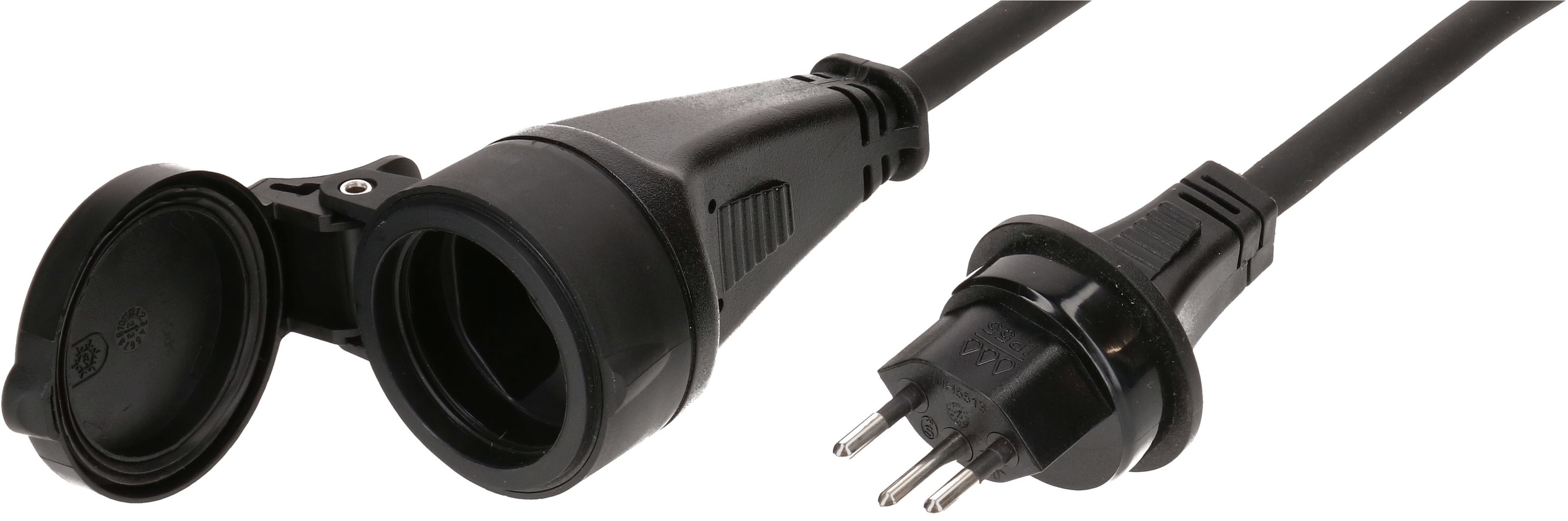 IP55-GDV-Verlängerung H07RN-F3G1.5 5m schwarz Typ 13 / Typ 13