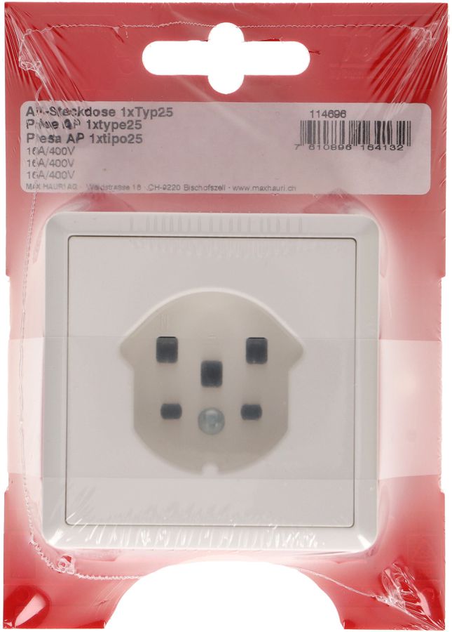 Steckdose 1x Typ 25 Gr.1x1 AP EdizioDue weiss