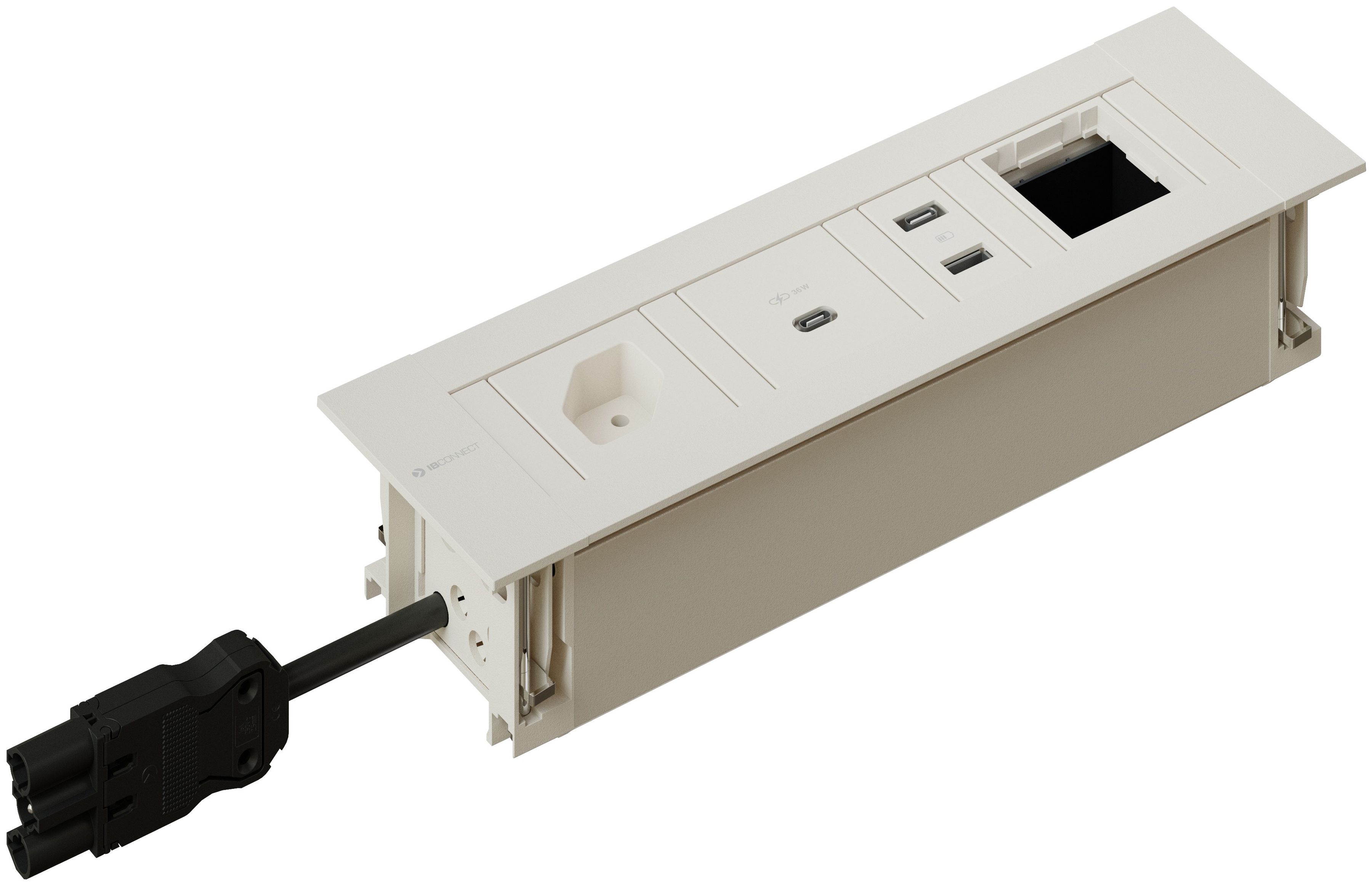 INTRO2.0 Steckdo. weiss 1x Typ 13 1x USB-C 36W 1x USB-A/C 1x leer