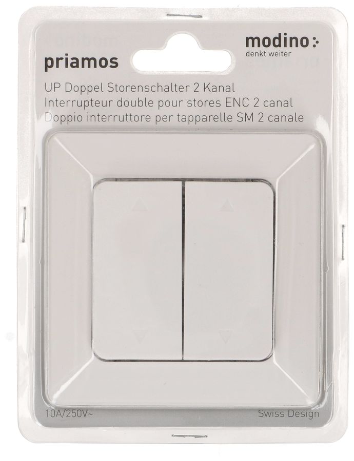 Doppel-Wippschalter 2x Storen UP priamos weiss
