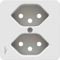 presa 2x tipo 13 1S placca frontale BS priamos bianco