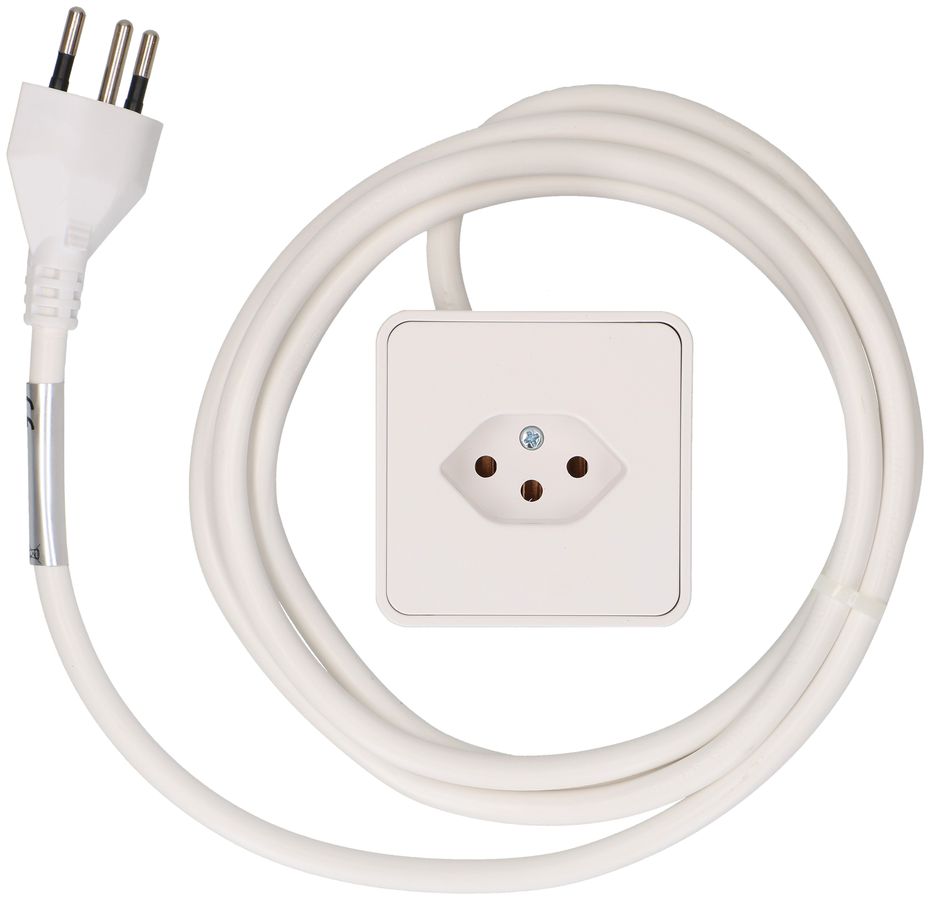 presa aggiuntiva per mobili 1x tipo 13 bianco 2m tipo 12
