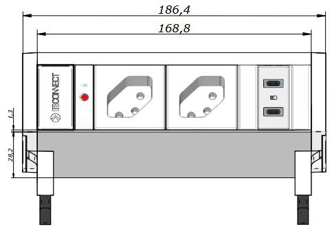 SUPRA presa multipla bianco 2x tipo 13 1x USB-C/C