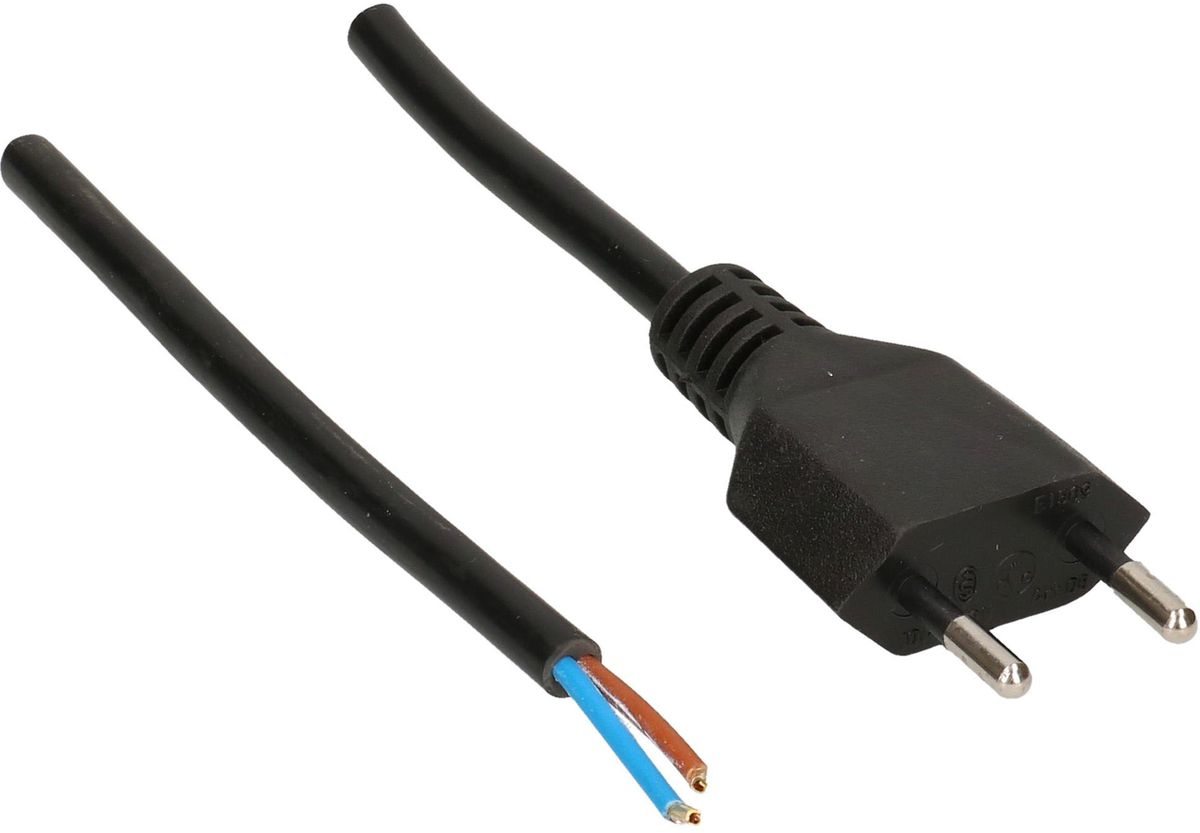 TD câble secteur H05VV-F2X1.0 5m noir T11