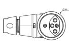 Stecker TH Typ 13 gewinkelt 3-polig schwarz IP55