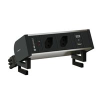 SUPRA bloc multiprise anodisé 2x type 13 1x USB-A/C