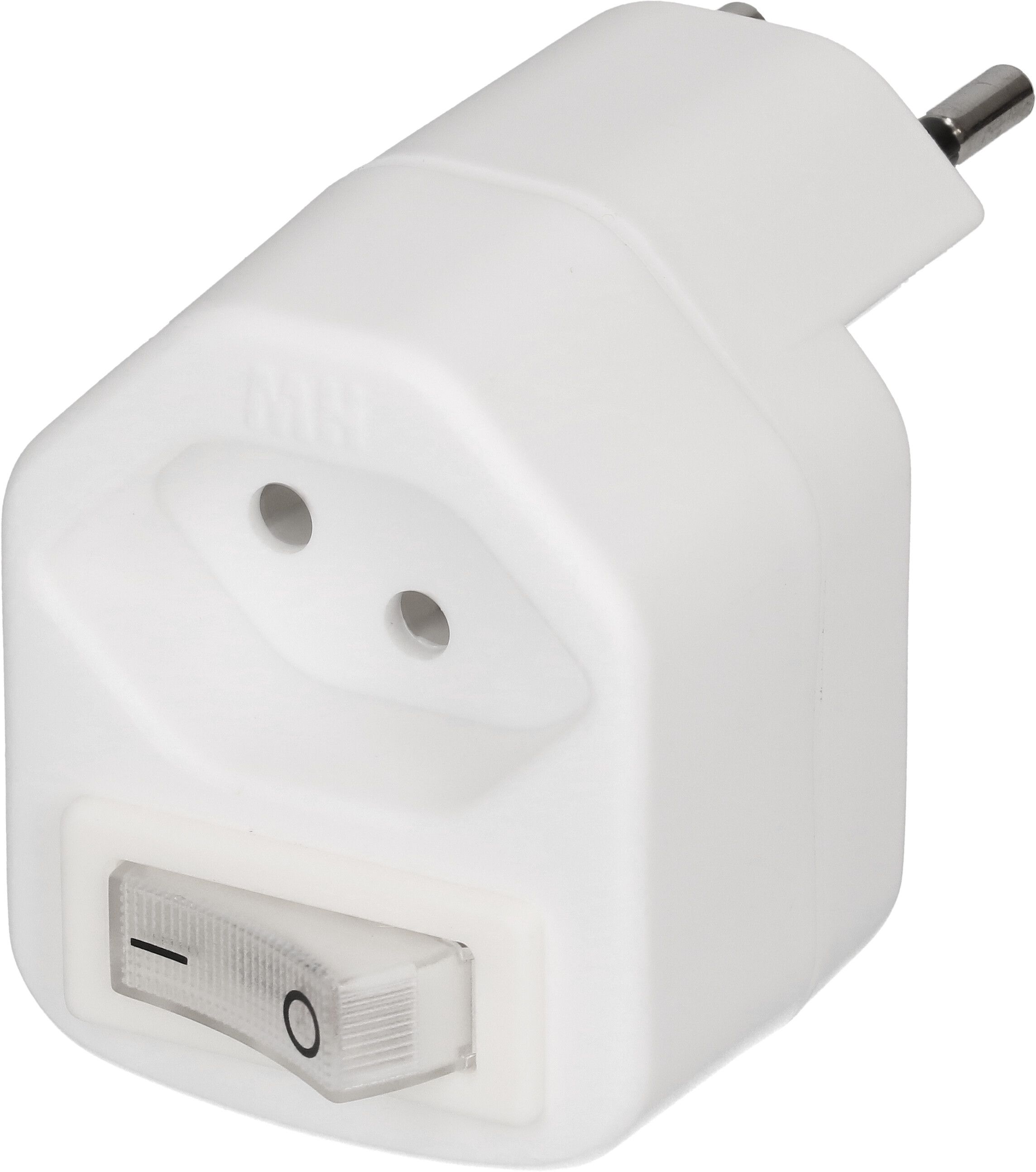 multi adaptateur 1x type 13 3 pôles blanc interrupteur