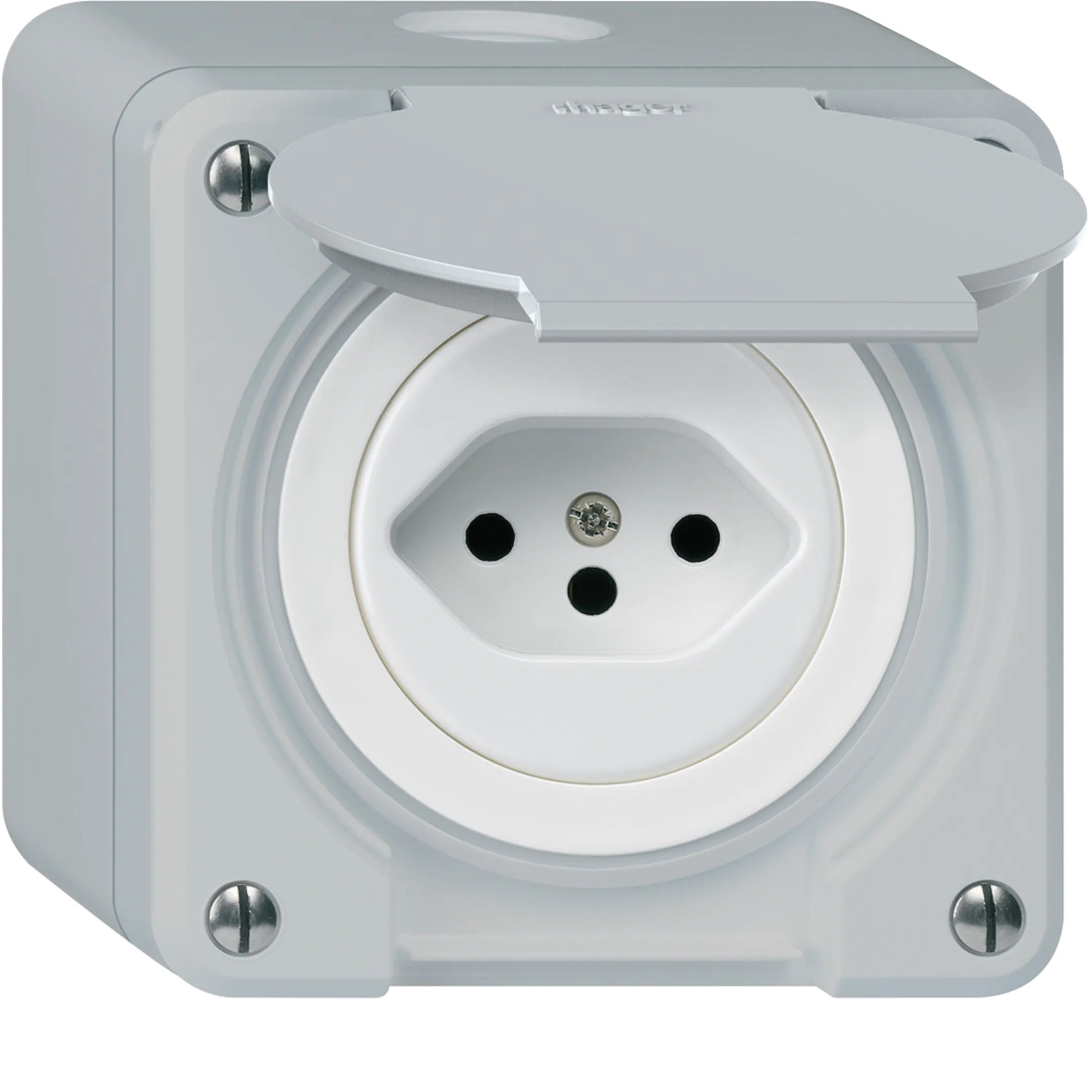 prise 1x type 13 ta.1x1 AP Robusto gris clair